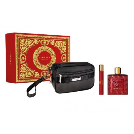 COFFRET EROS FLAME EAU DE PARFUM  V.100ml + Mini 10ml + NECESSAIRE